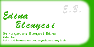 edina blenyesi business card